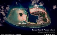 西沙岛礁建设活动高清卫星照片