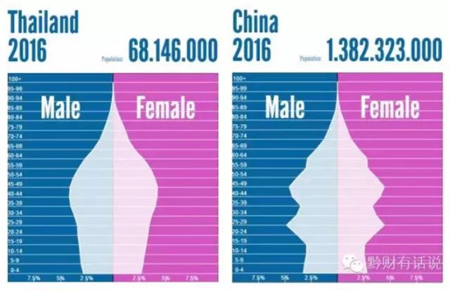 2016年中泰人口年龄结构对比